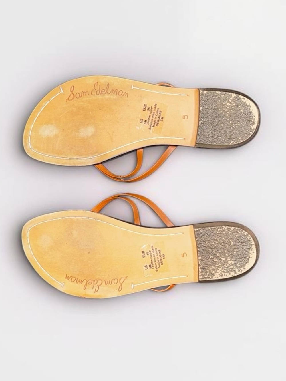 Sam Edelman Gerianne Leather Flip Flop Sandals Brown Women’s US 5 EU 35 GUC - Picture 6 of 7